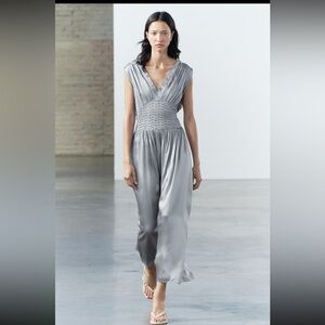 Zara limited edition satin effect midi dress ZW collection